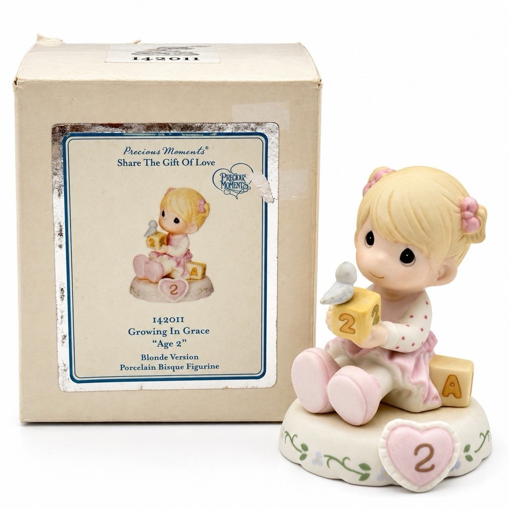 Precious Moments Growing in Grace Age 2 Blonde Girl Figurine 142011 NIB